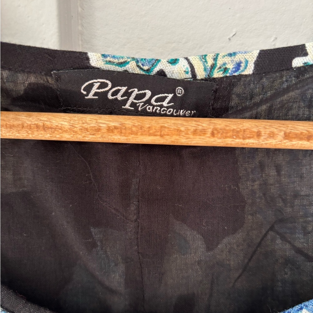 Papa Vancouver 100% Cotton Paisley Asymmetrical Sleeveless Top - Picture 4 of 9